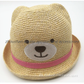 Lindo sombrero de paja de ganchillo para niños